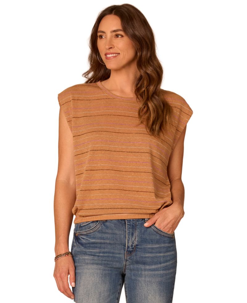 Petite Origami Cap-Sleeve Pull-On Top