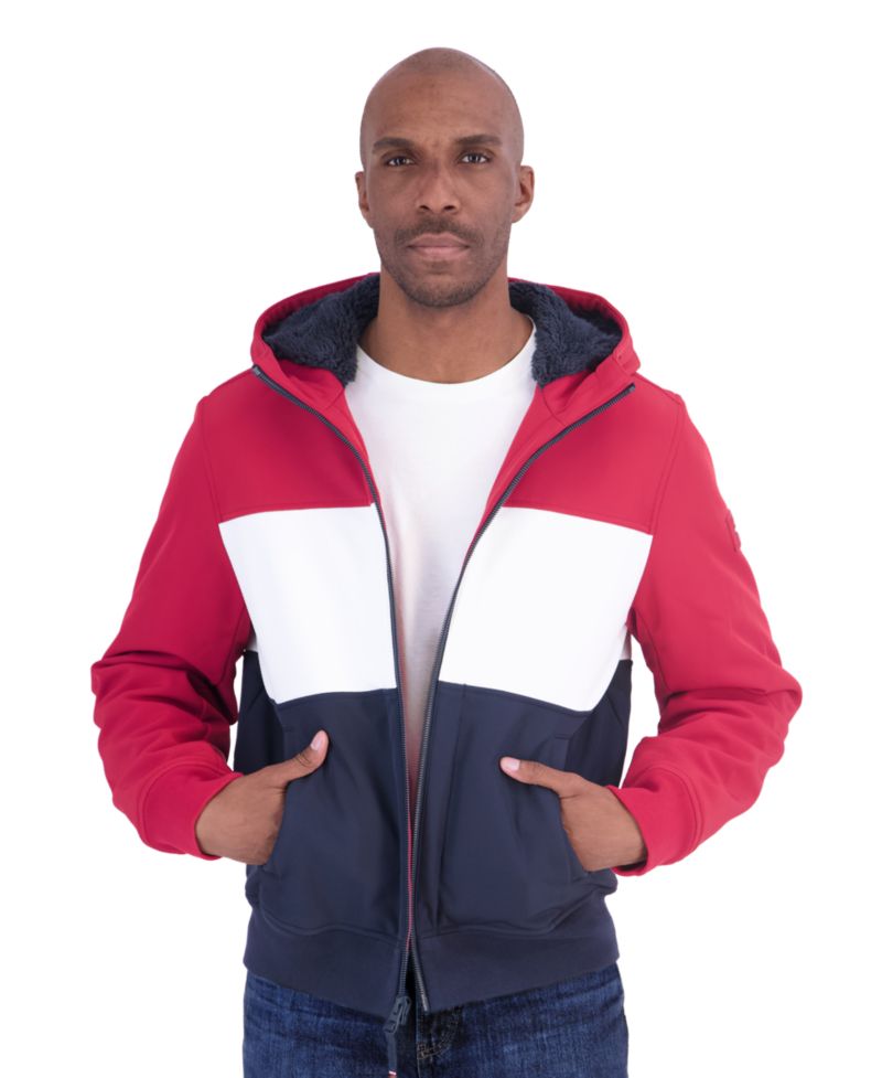 Men's Sherpa Lined Soft Shell Bomber Jacket