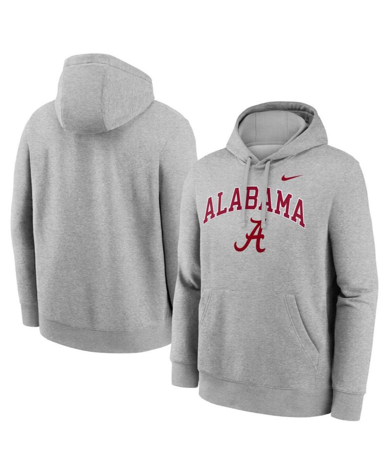 Men's Gray Alabama Crimson Tide Club Fleece Arch Pullover Hoodie