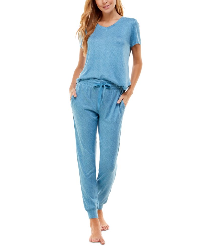 V-Neck T-Shirt & Jogger Pants Pajama Set