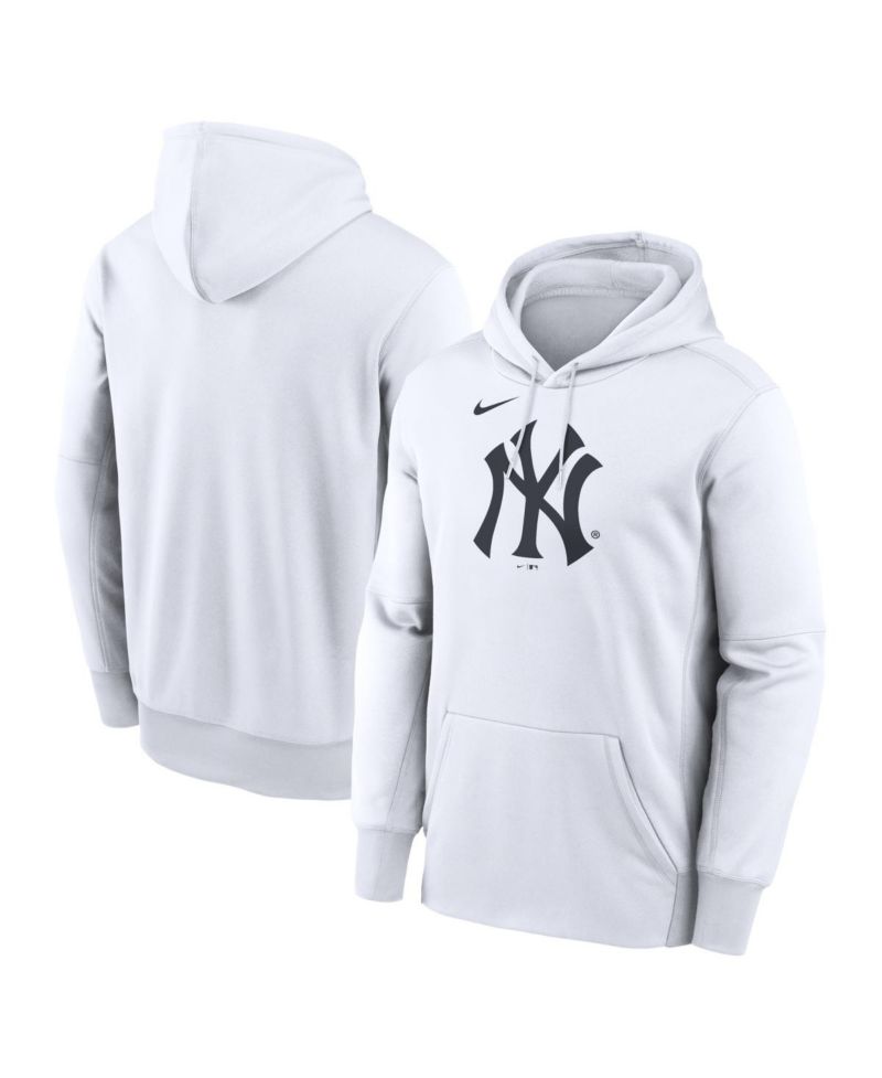 Men's White New York Yankees Logo Club Hoodie