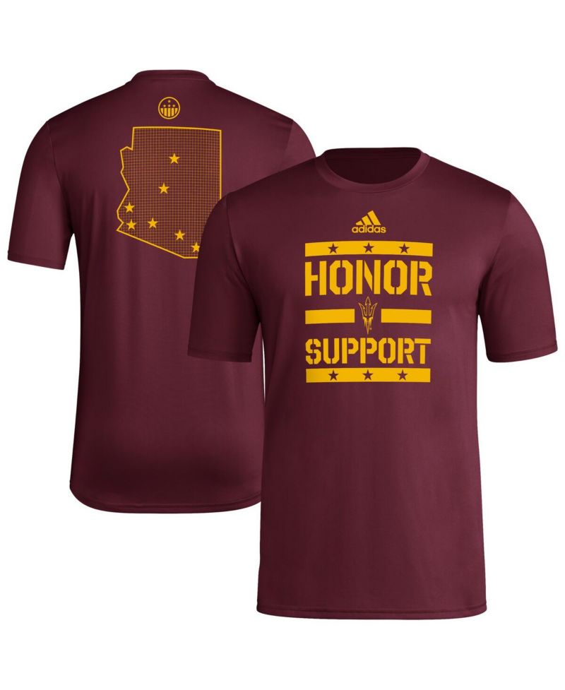 Men's Maroon Arizona State Sun Devils Honor Support Pre-Game T-Shirt