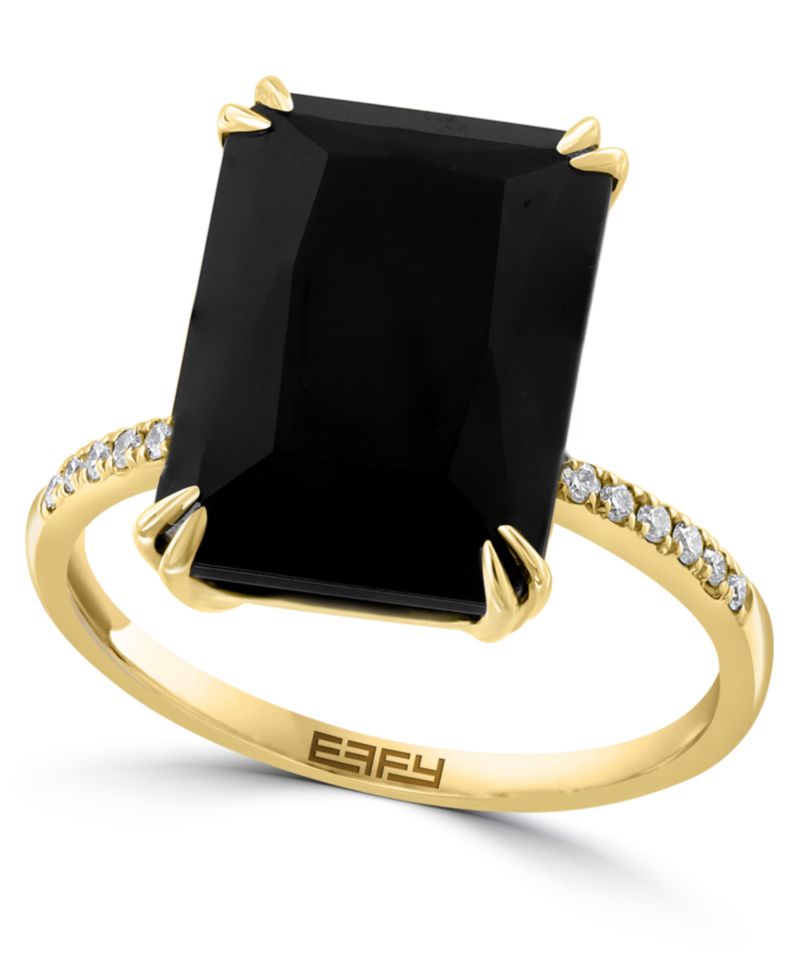 Amethyst (7-1/6 ct. t.w.) & Diamond (1/20 ct. t.w.) Ring in 14k Rose Gold (Also in Blue Topaz, Onyx, Green Amethyst, Citrine)