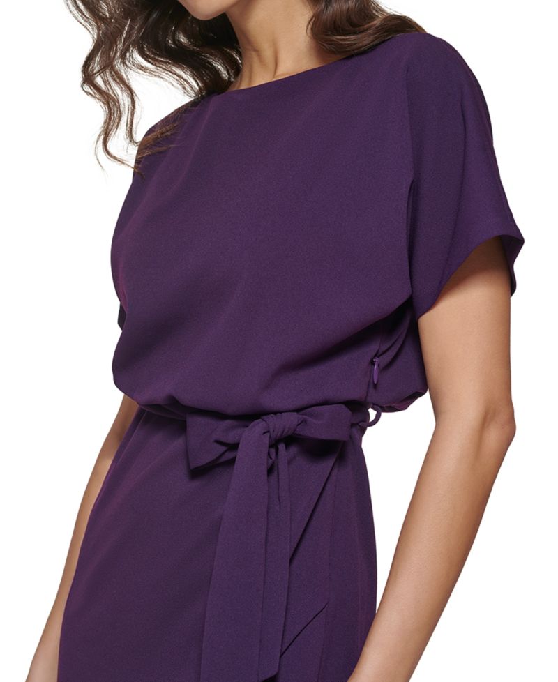 Blouson Wrap Dress