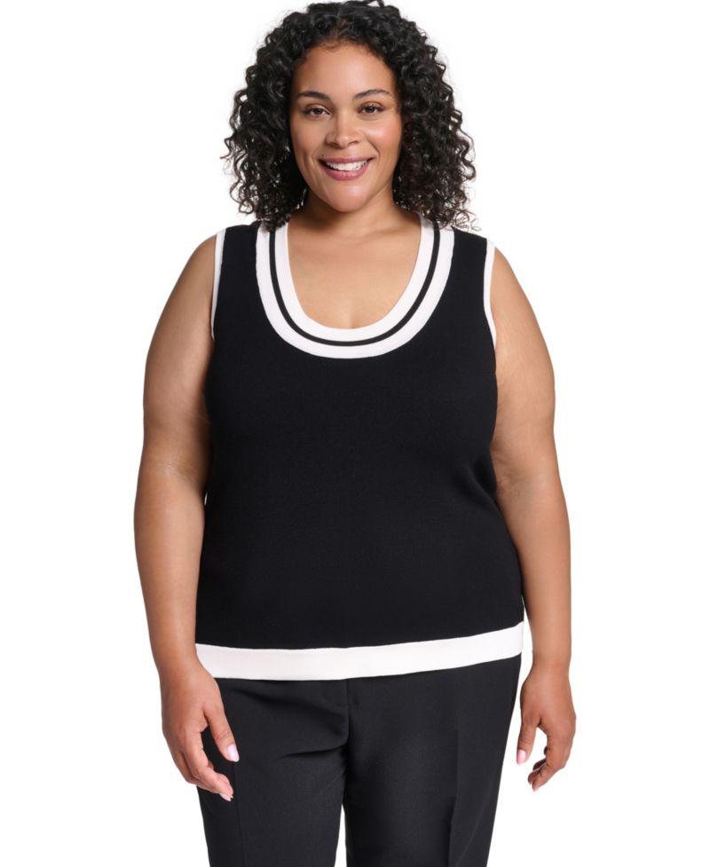 Plus Size Scoop Neck Knit Tank Top