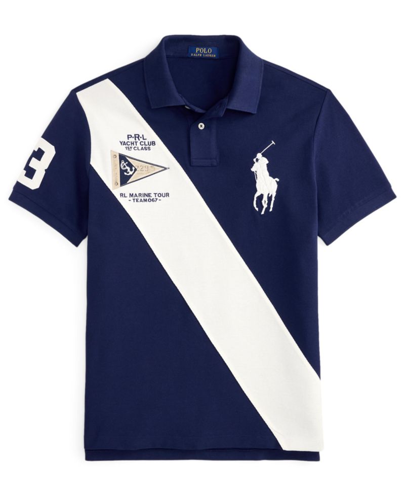 Men's Custom Slim-Fit Big Pony Mesh Polo Shirt