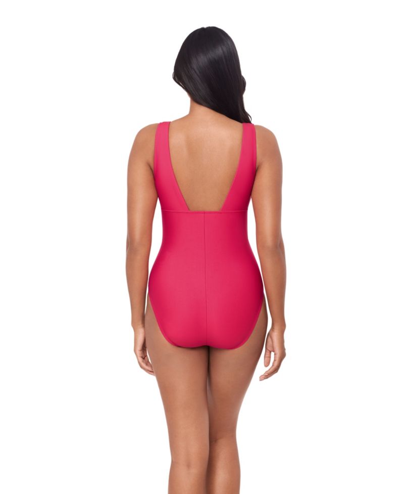 Women's Solid Wallis V-Neck One-Piece Swimsuit