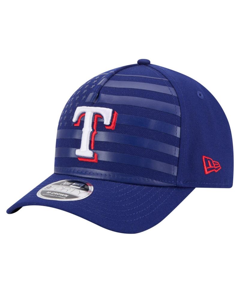 Men's Royal Texas Rangers American Flag 9FORTY M-Crown A-Frame Adjustable Hat