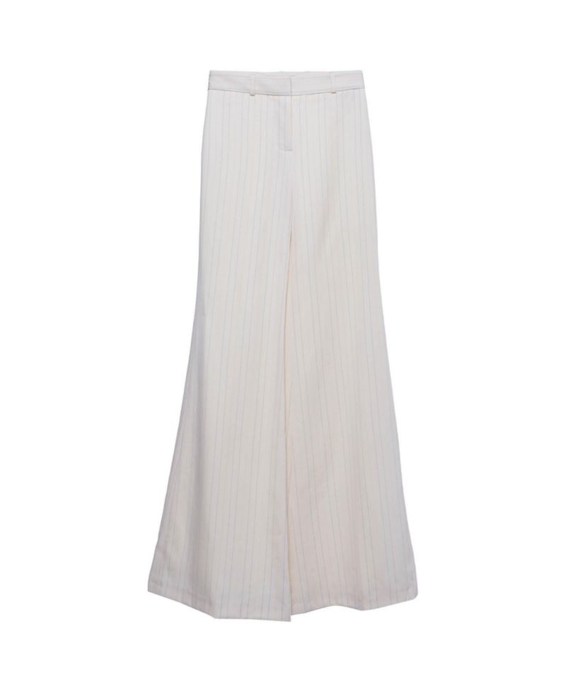 Women's Striped Twill Wide Leg Trousers