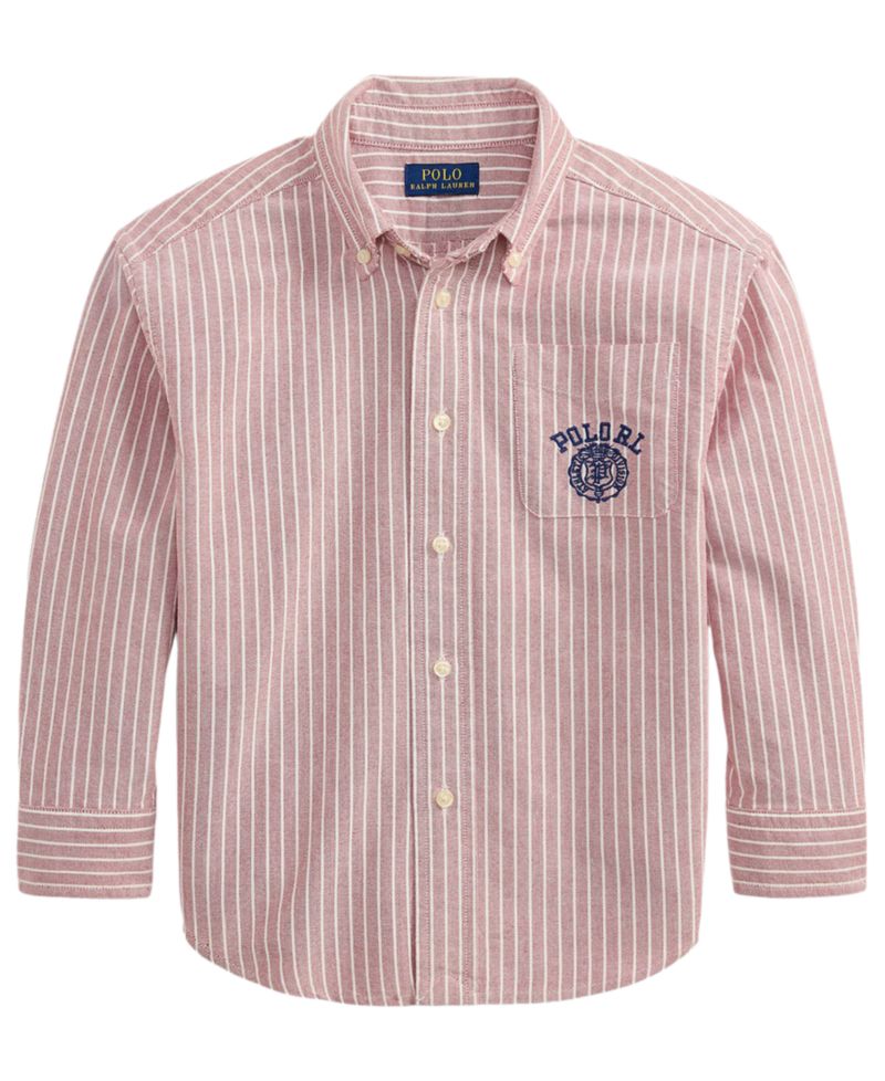 Boys' 2T-7 Striped Cotton Oxford Shirt