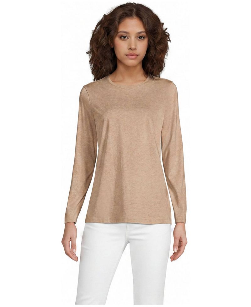 Women's Supima Cotton Long Sleeve Crewneck T-Shirt
