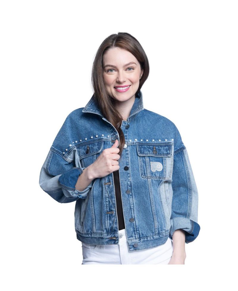 Women's Philadelphia Flyers Buzzer Beater Button-Up Denim Jacket