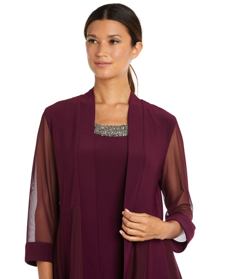 Petite 2-Piece Jacket Top & Pants Set