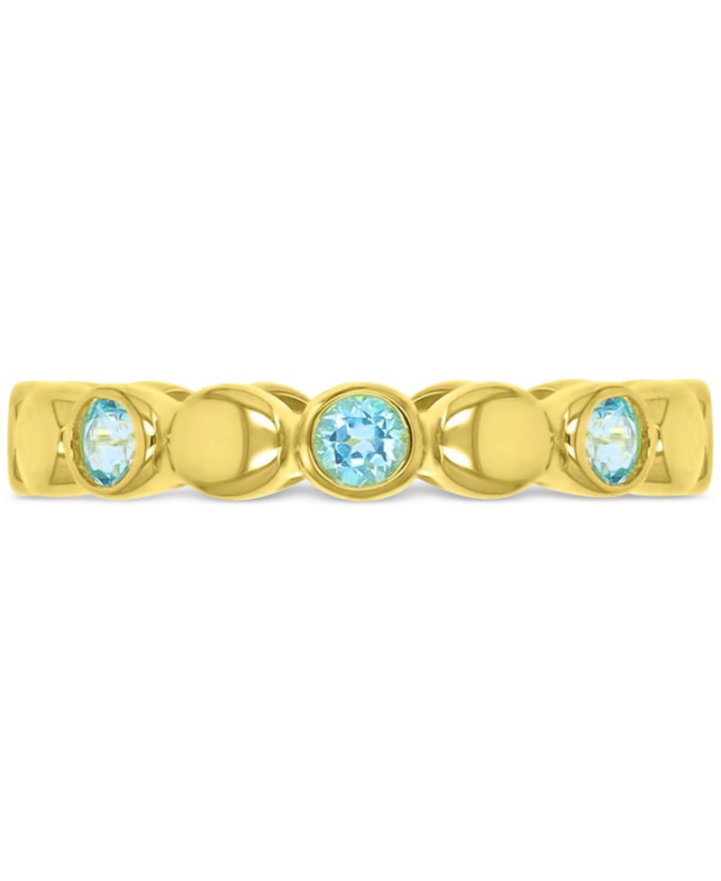 Swiss Blue Topaz Stack Ring (7/8 ct. t.w.) in 14k Gold-Plated Sterling Silver