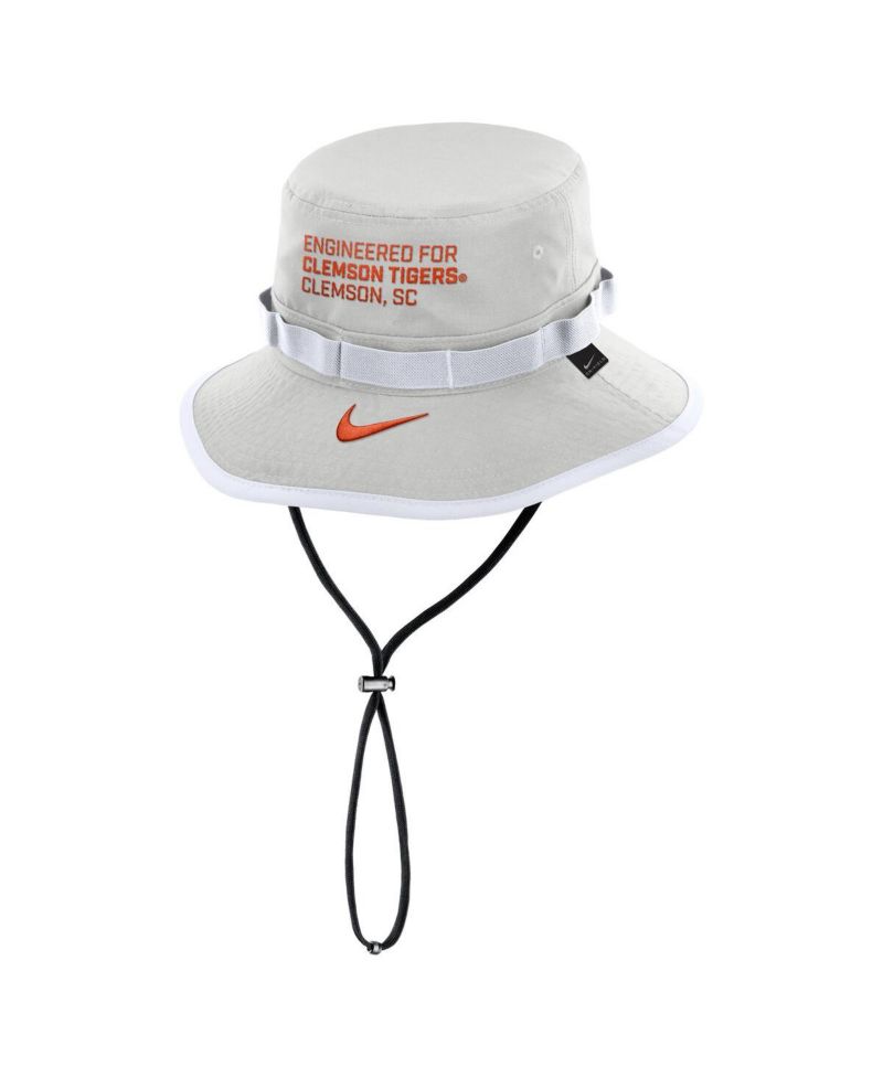 Men's Gray Clemson Tigers 2025 Sideline Apex Boonie Performance Bucket Hat