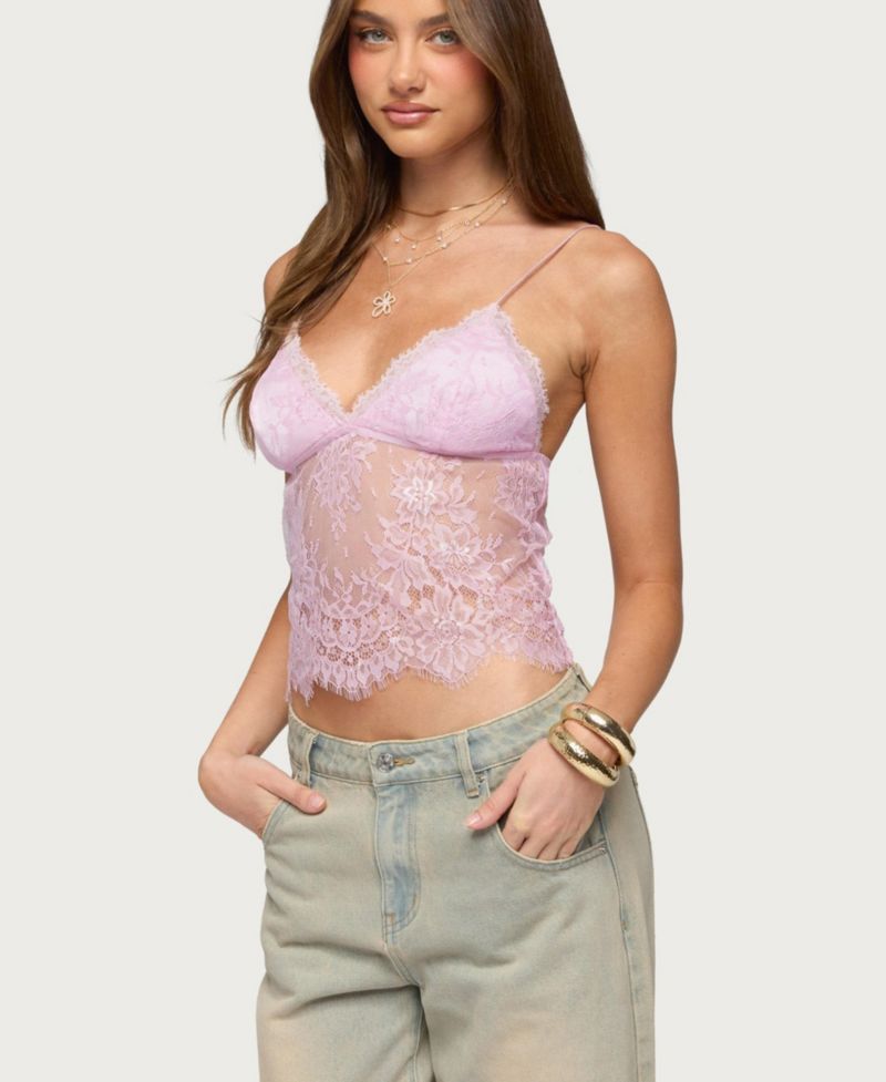 Women's Ottilie Lace and Satin Effect Top