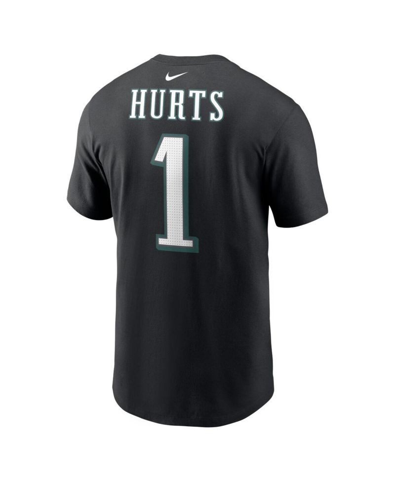 Men's Jalen Hurts Black Philadelphia Eagles Player Name and Number T-shirt