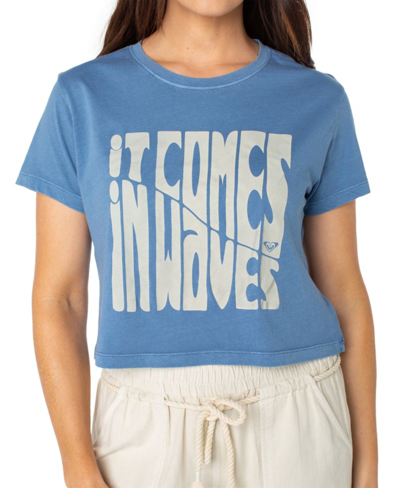 Women's Comes In Waves Cropped Cotton T-Shirt