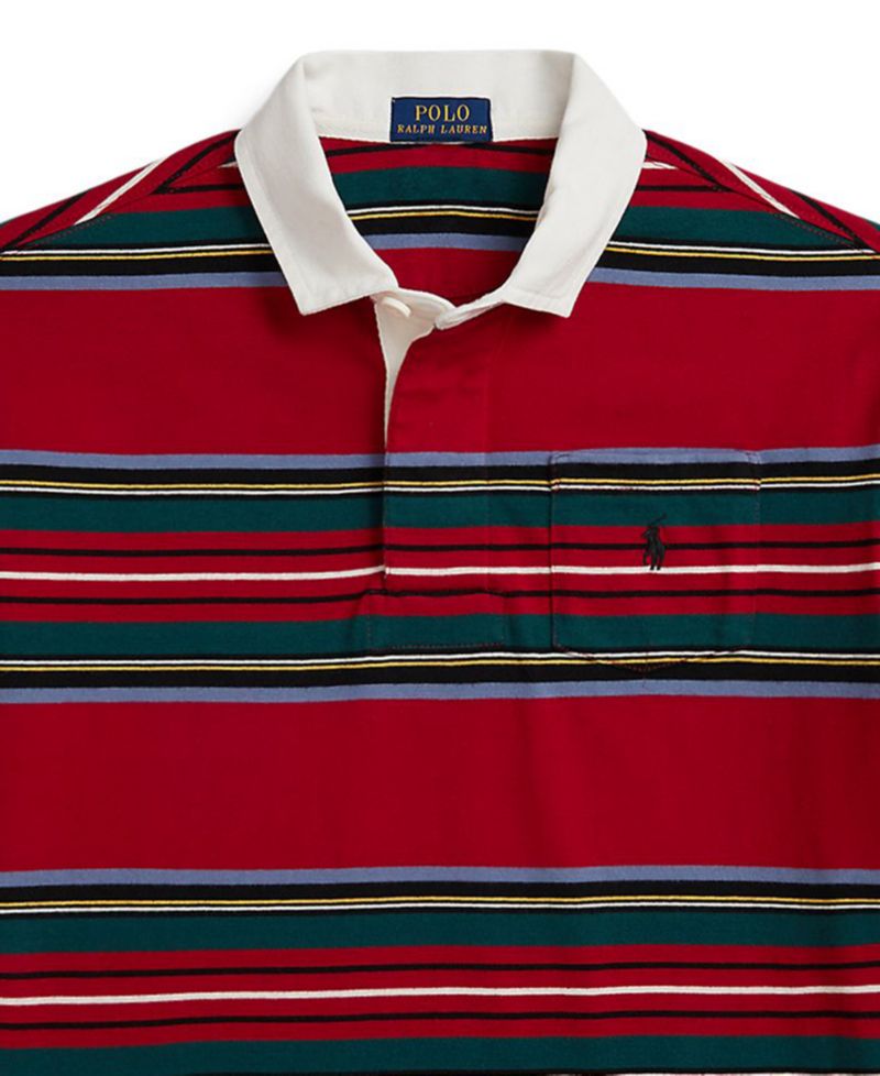 Girls' 7-16 Long-Sleeve Striped Cotton Rugby Shirt