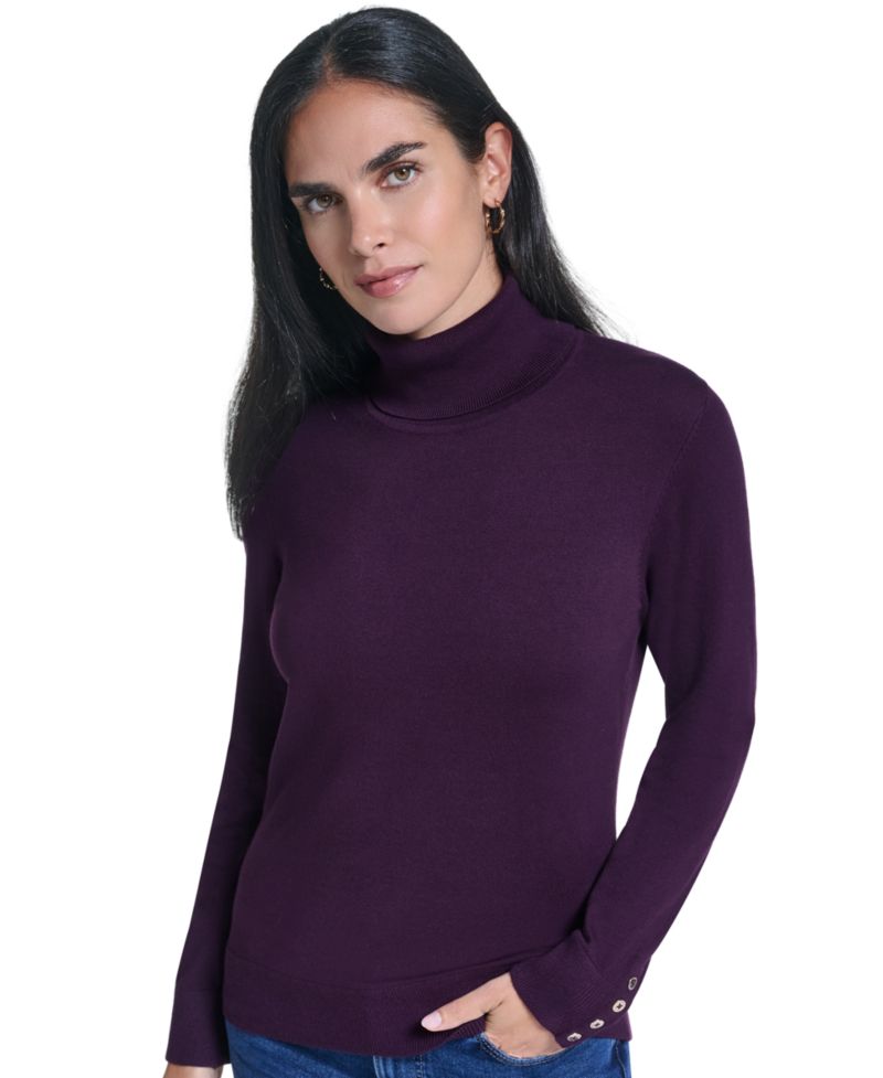 Women's Solid Long-Sleeve Turtleneck Sweater