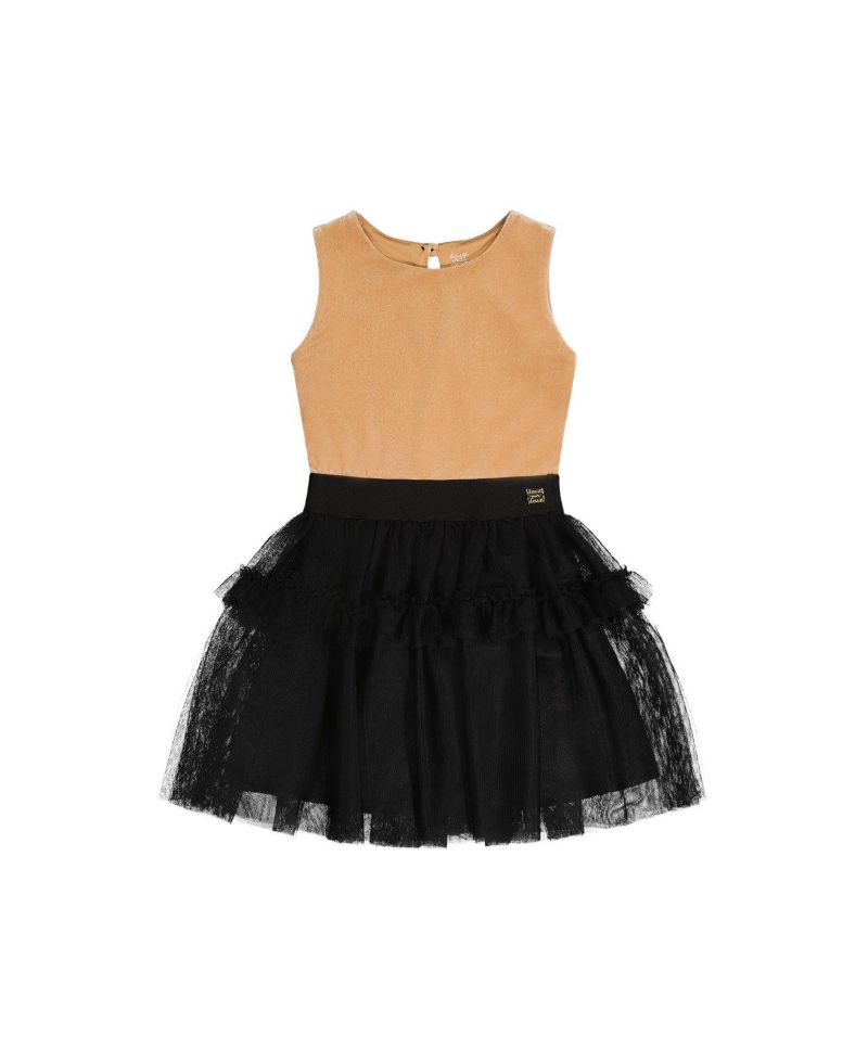 Little and Big Girl's (6-14) Bi-Material Sleeveless Dress