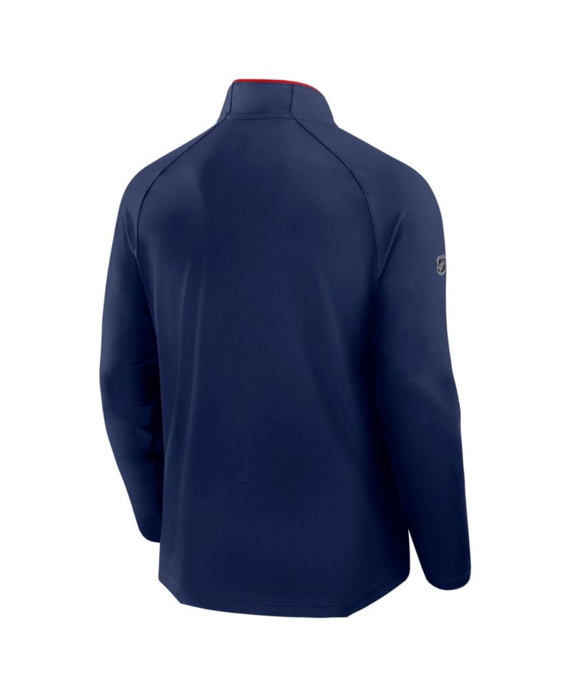 Men's Navy New York Rangers Authentic Pro Rink Raglan Lightweight Quarter-Zip Pullover