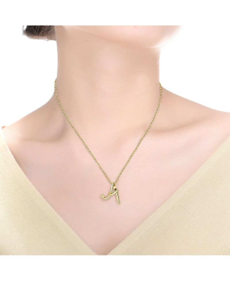 Stylish 14K Gold Plated Chic Twisted Statement Initial Necklace