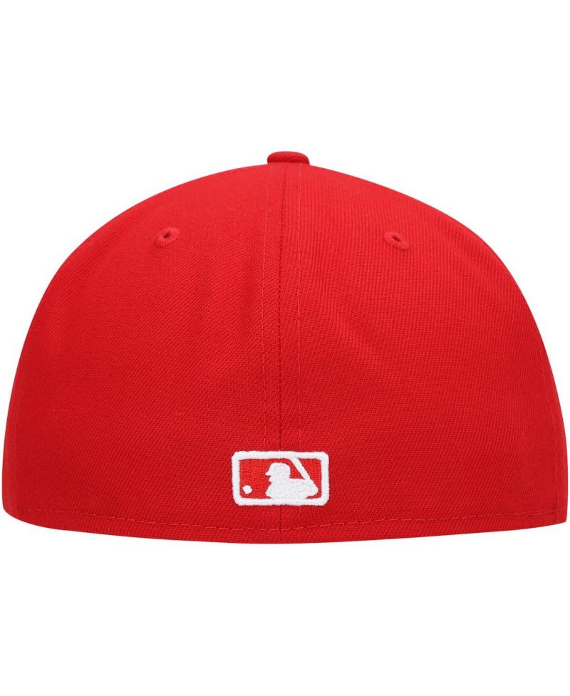 Men's Red Los Angeles Dodgers Logo White 59FIFTY Fitted Hat