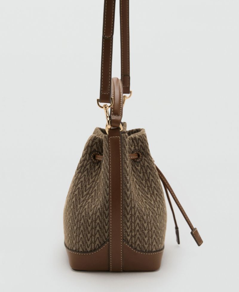 Women's Printed Logo Bucket Bag