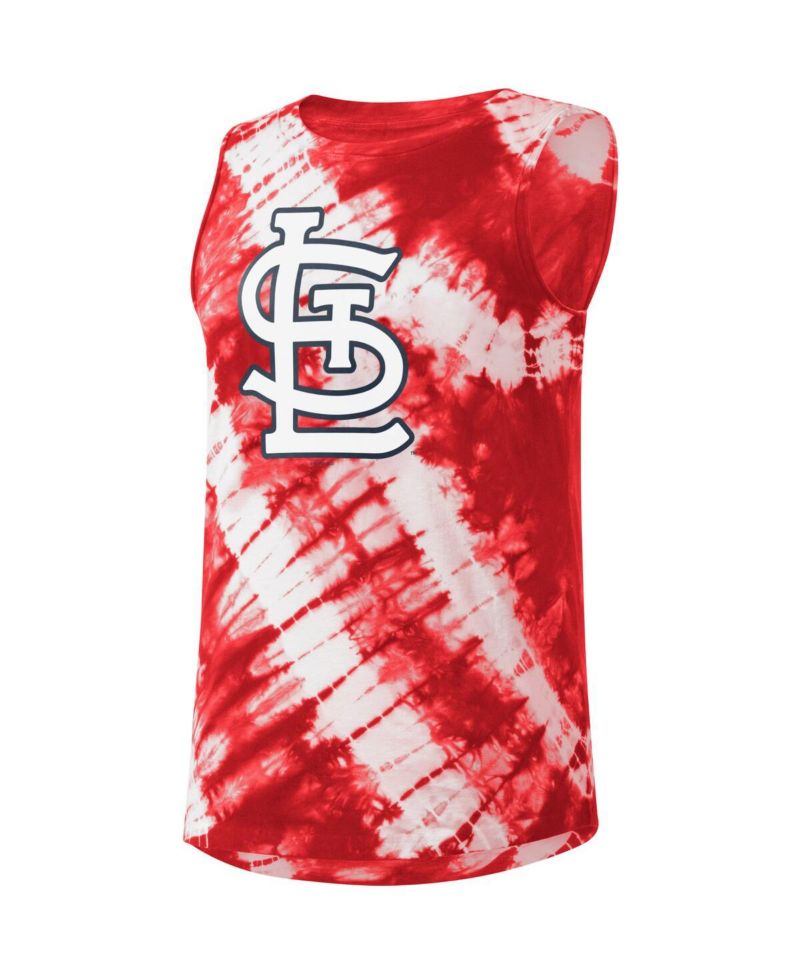 Women's Red St. Louis Cardinals Money Ball Tie-Dye Tank Top