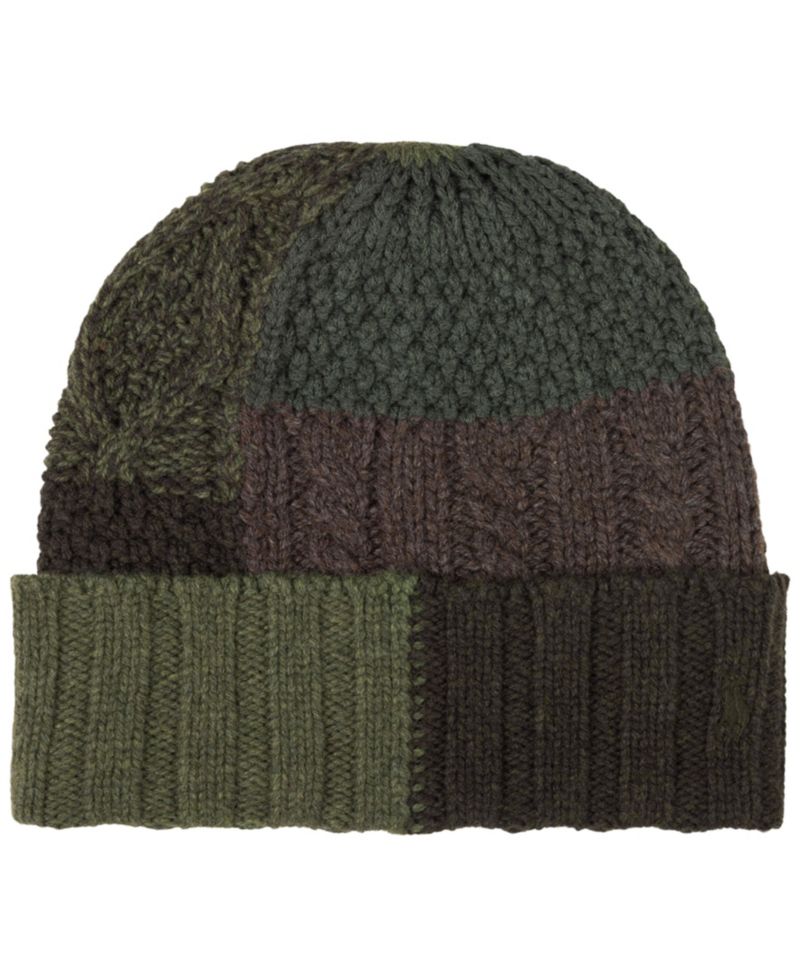 Men's Intarsia Patchwork Beanie Hat