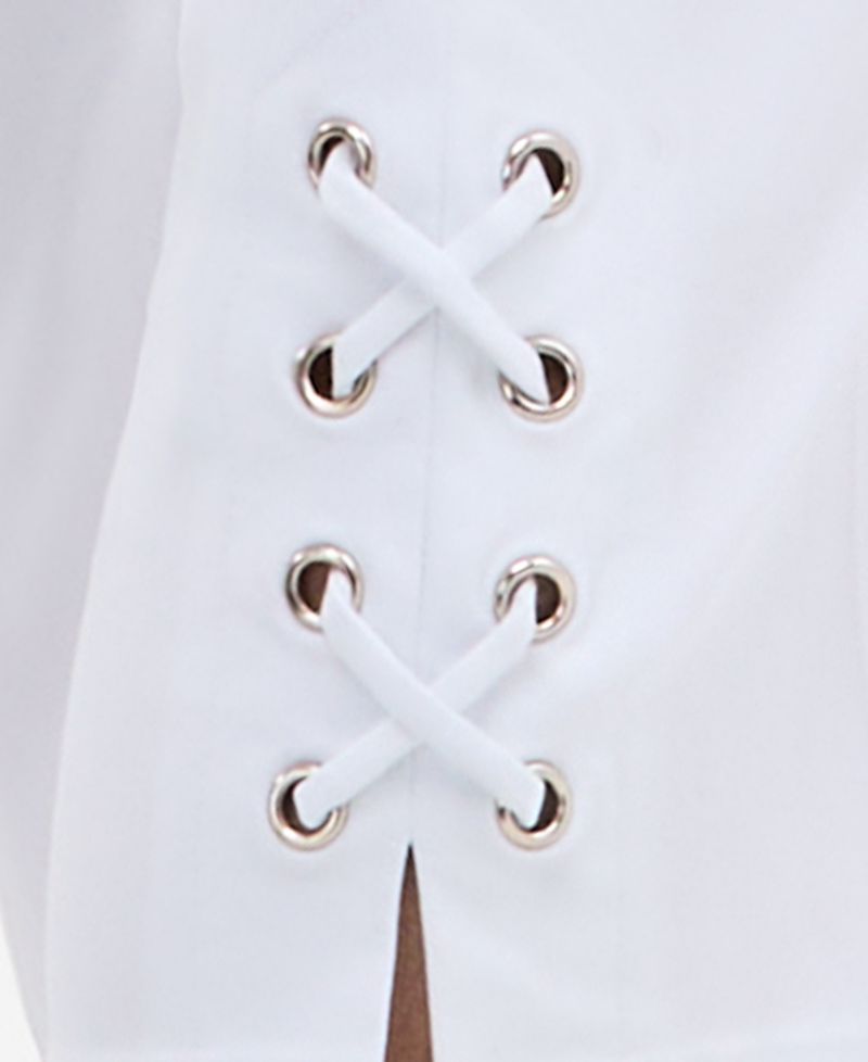 Petite Side-Lace-Up Capri Pants