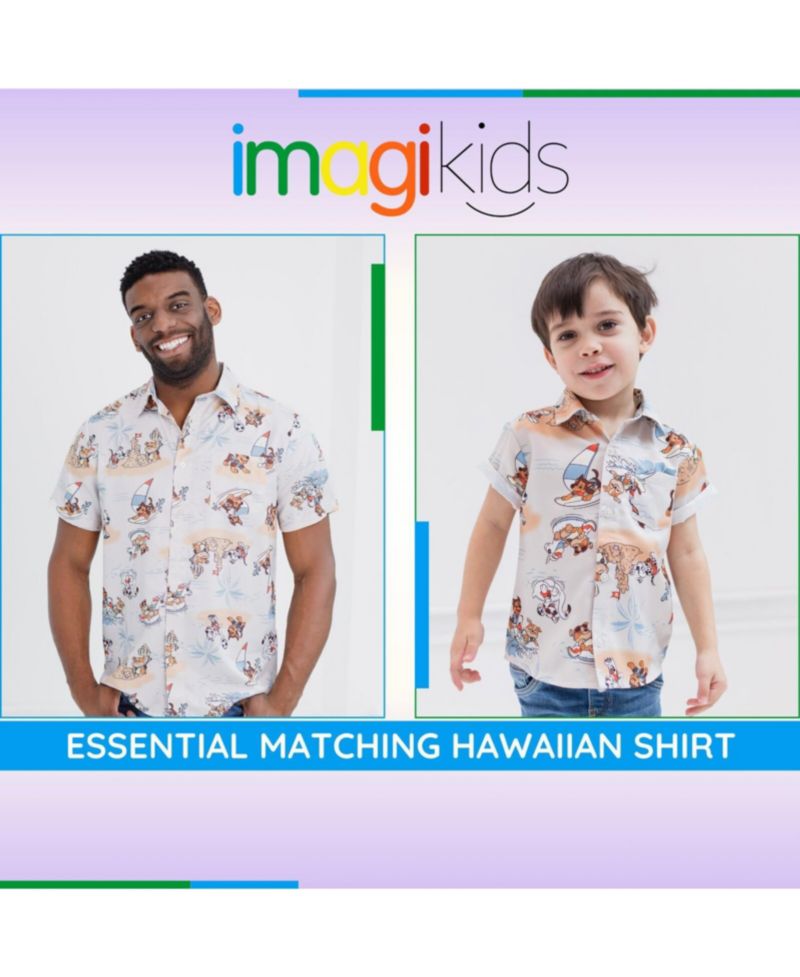 Boys Matching Family Hawaiian Button Down Dress Shirt