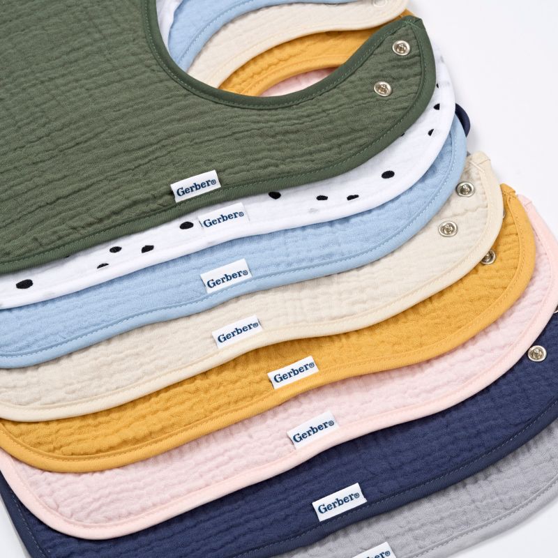 Baby Muslin 8 Pack Drooling Bibs