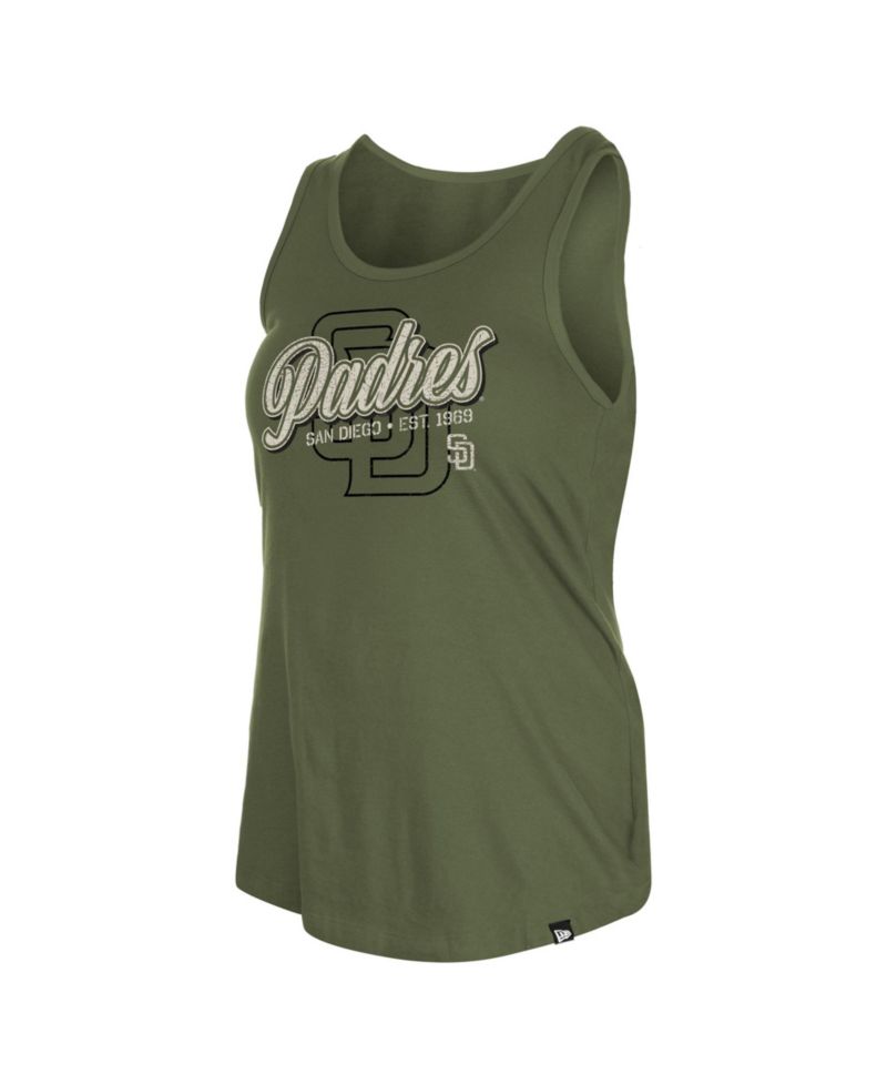 Women's San Diego Padres 2026 Armed Forces Day Distressed Screen Print Graphics Tank Top