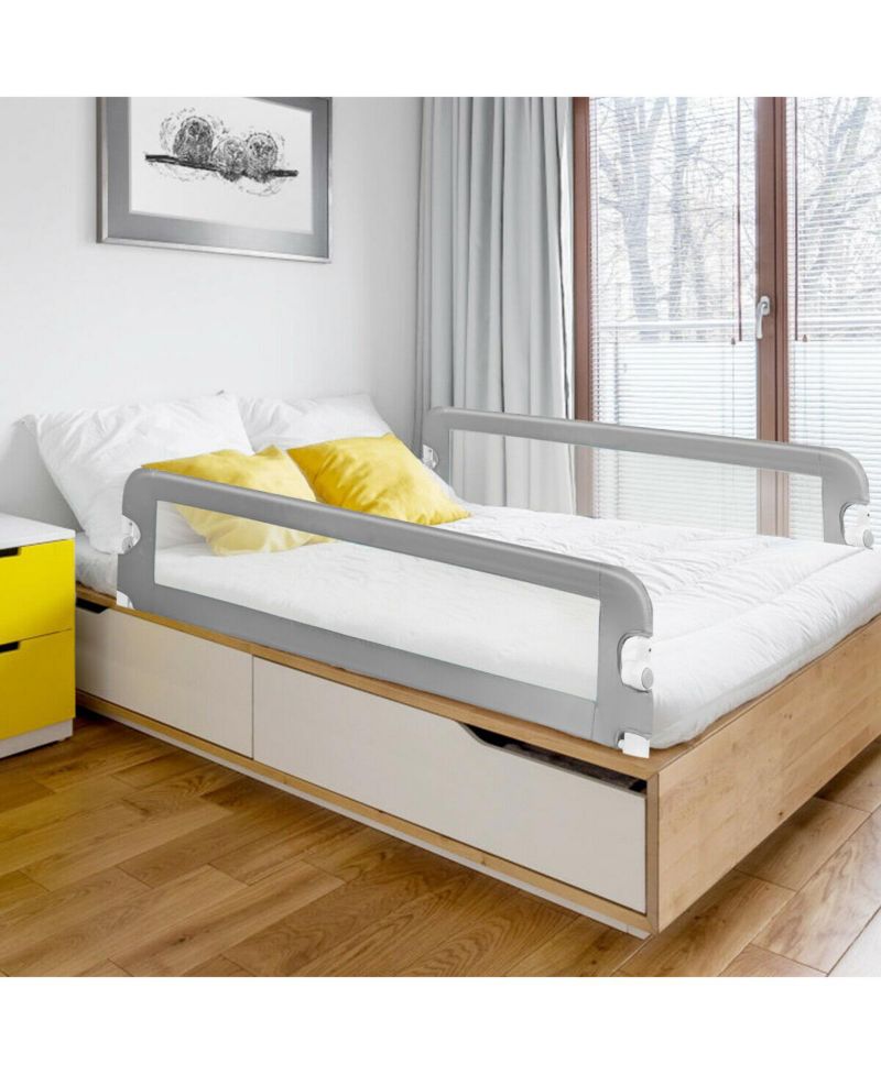 Extra Long Foldable Bed Guard Rail for Children, Easy to Install and Store