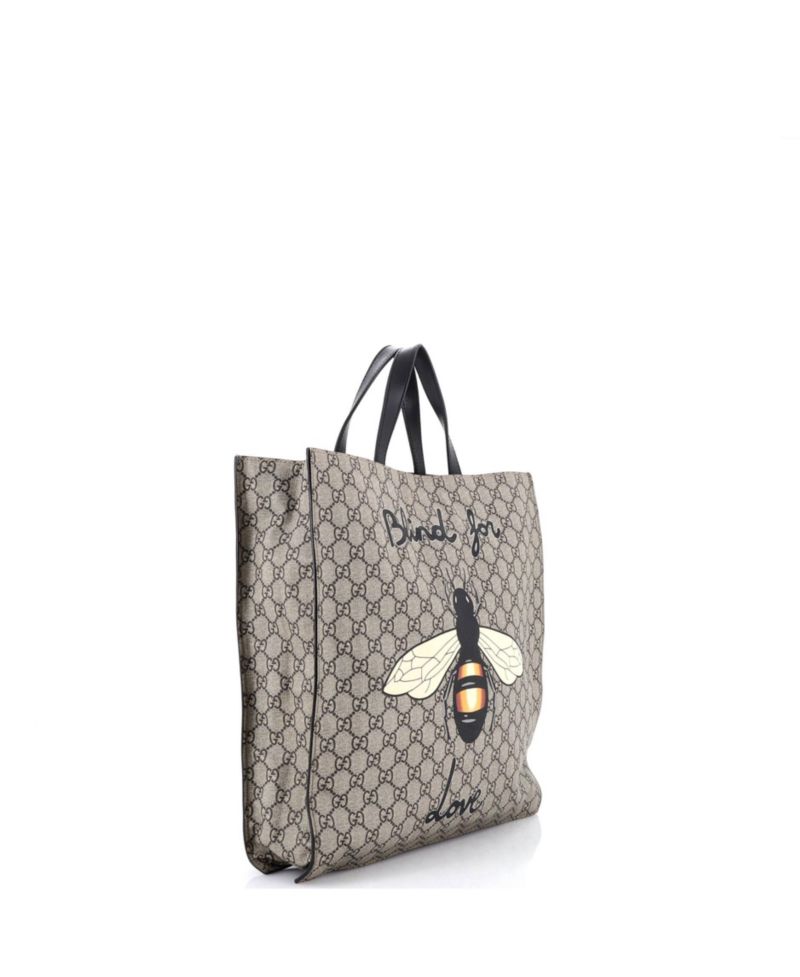 Tall Convertible Soft Open Tote Printed GG Coated Canvas
