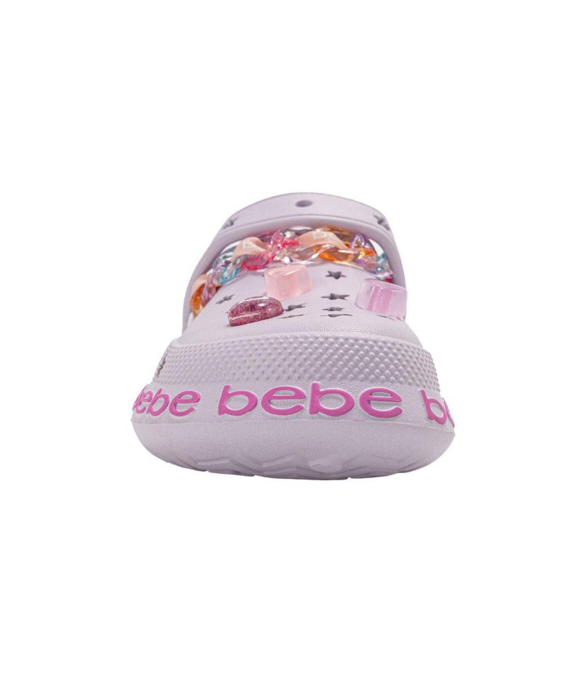 Little Girls EVA Clog with Chain with Logo Grosgrain Ribbon and Charms