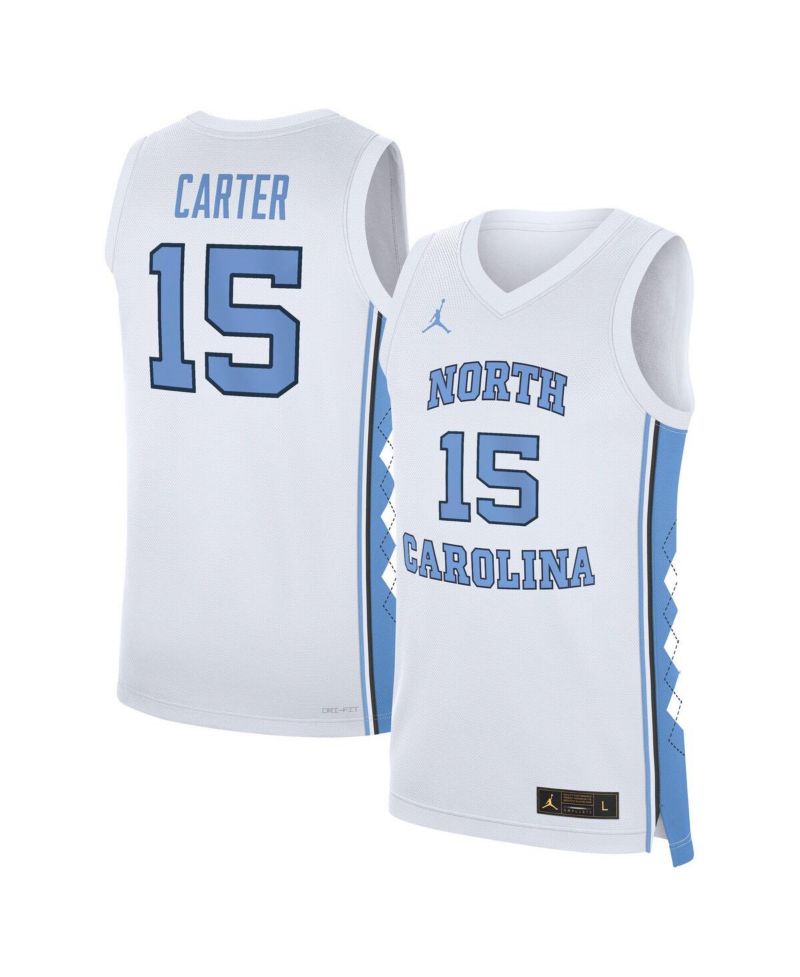 Men's Vince Carter White North Carolina Tar Heels Replica Basketball Jersey