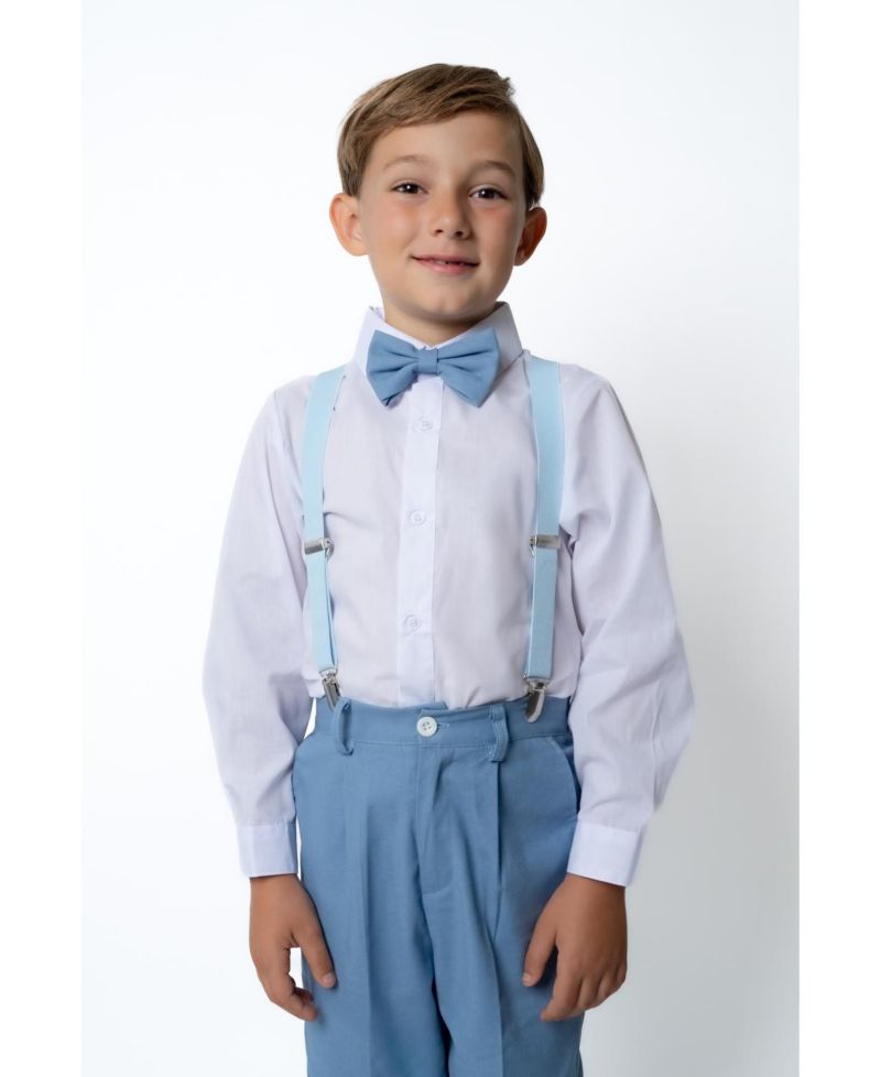 Little Boys Barn Safari Linen 4-Piece Shirt, Bowtie, Suspenders and Pants Set
