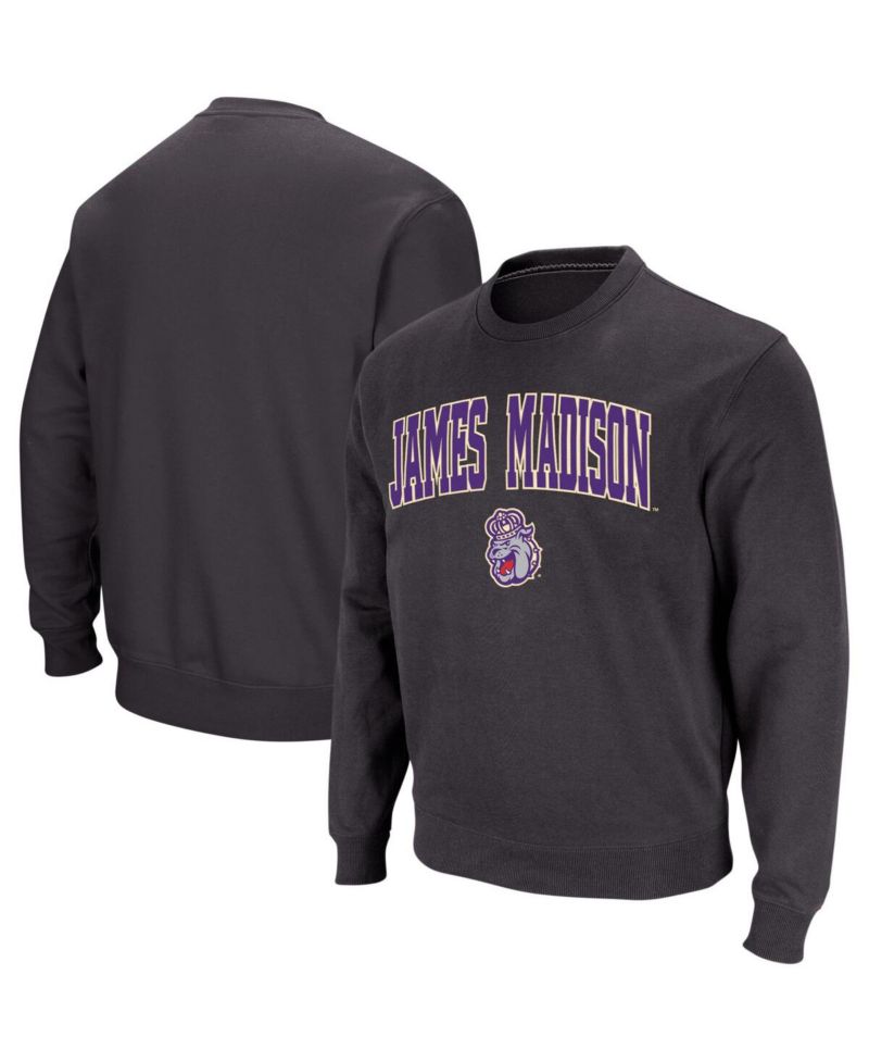 Men's James Madison Dukes Arch and Logo Crew Neck Sweatshirt