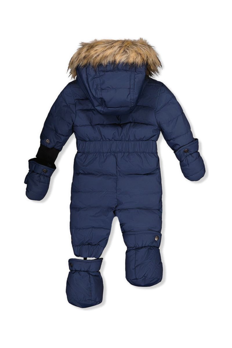 Baby Unisex Original One Piece Puffy Snowsuit with Removable Mittens and Boots.