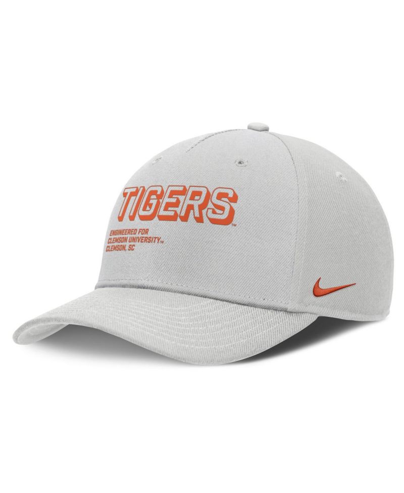 Men's Gray Clemson Tigers 2025 Sideline Dust Pinched Rise Adjustable Hat