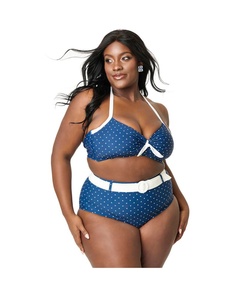 Plus Size Bow Halter Swim Top