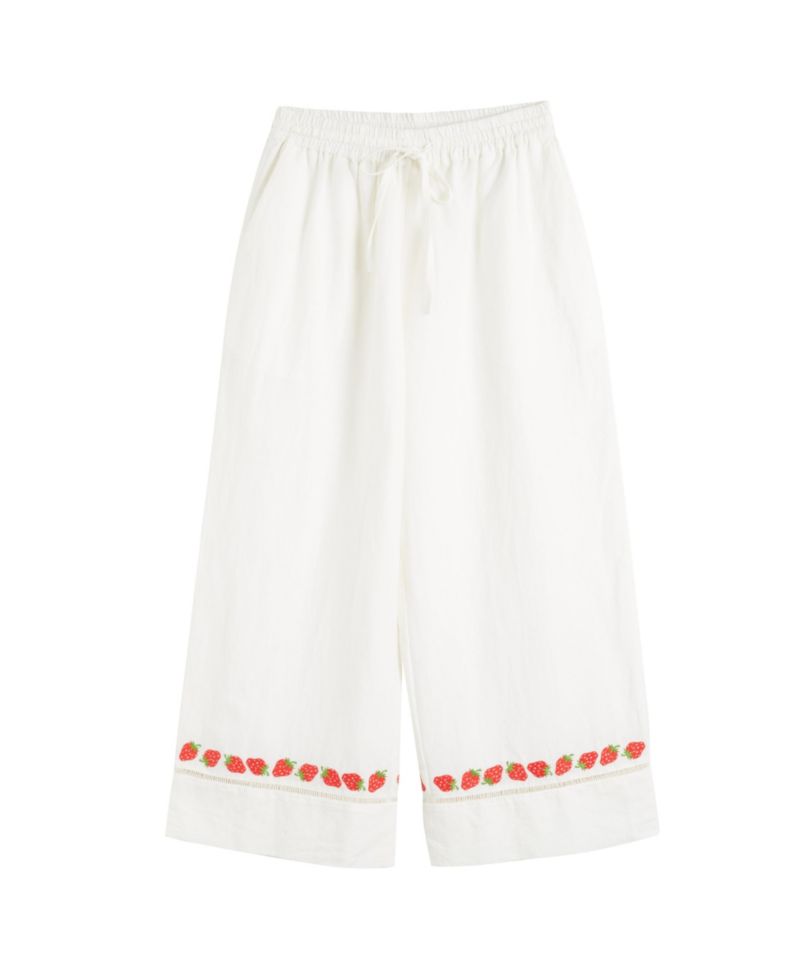 Women's Chinti and Parker Linen-Blend Strawberry Trousers