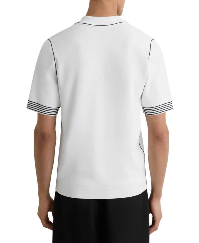 Men's Mason Stitch-Detail Half-Zip Polo Shirt