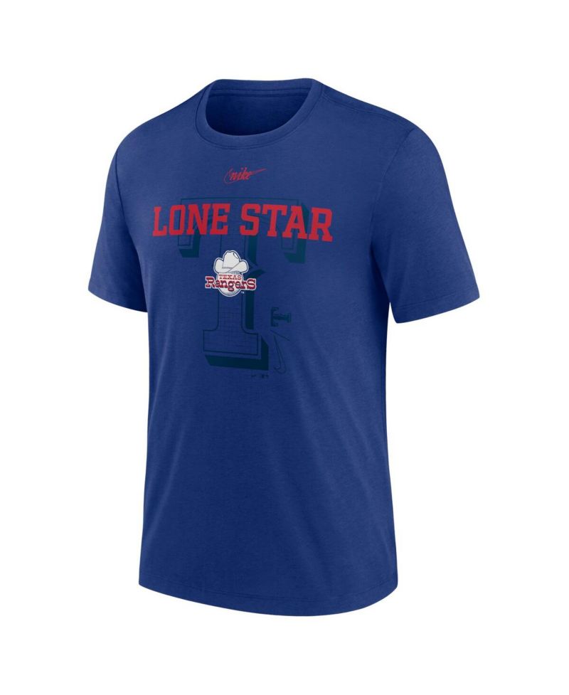Men's Royal Texas Rangers Rewind Retro Tri-Blend T-shirt