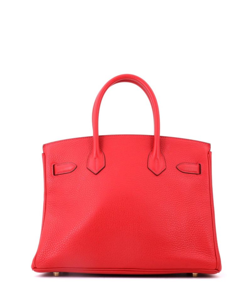 Birkin 30 Handbag Red Clemence with Gold Hardware