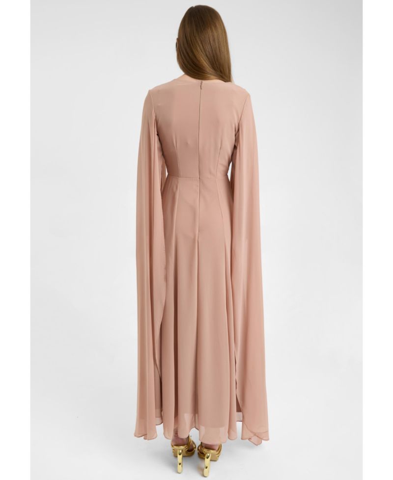 Women's Modest Chiffon Dress Maxi With Wrap Style Top