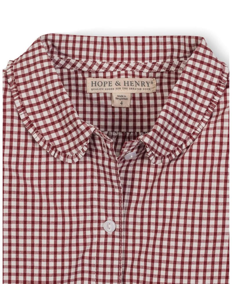 Toddler Girls Hope and Henry Organic Button Down Peter Pan Collar Top